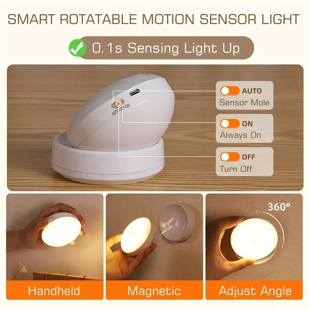 lampe poche rechargeable led aimantée rotation 360 blanc moderne compact sans fil