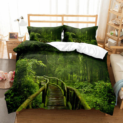 Housse de couette jungle impression 3D forêt