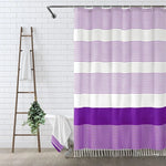 rideau douche polyester bleu clair rayures horizontales plissé moderne opale