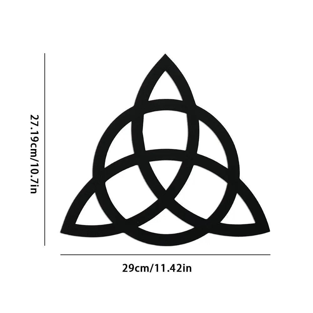 décoration murale symbole triquetra noir minimaliste adhésif métal maison salon
