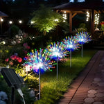 lumière solaire feu d'artifice multicolore moderne extérieure clignotante jardin allée patio festif led autonomes