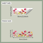 décoration fenêtre stickers fleurs colorées herbe nuages bois adhésif champêtre floral vases plantes