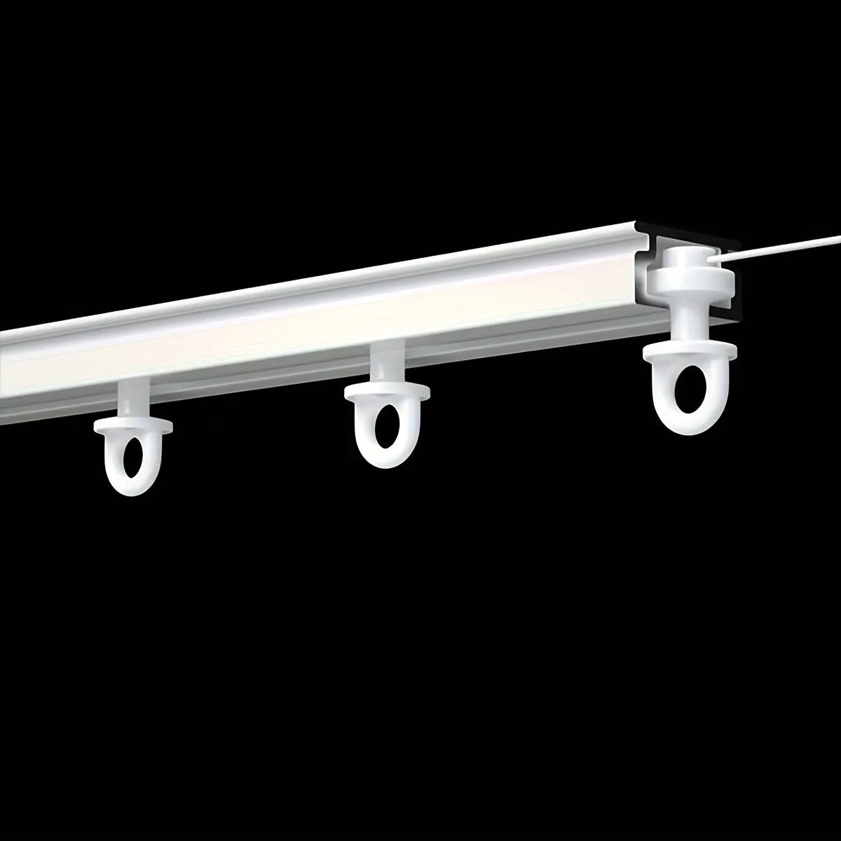 rideau bretelles blanc moderne opacité voies accessoires polyeștre plastique 6cm 8cm interval