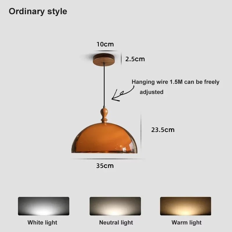 suspension lumineuse moderne orange pince suspension acrylique led réglable salon restaurant étude lumière chaude
