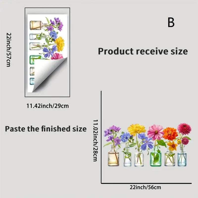 stickers muraux fleurs papillons multicolores decoration intérieure auto adhesifs pvc resistant eau chambre salon