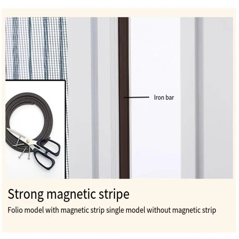 rideau moustiquaire gris maille fine moderne adhésif barre métallique ruban magnétique porte fenêtre