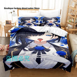Parure de lit Anime Ado en polyester avec housse de couette et taies d'oreiller