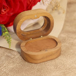 boîte bois rangement bague mariage fiançailles classique or argent clips étui transporte bijoux