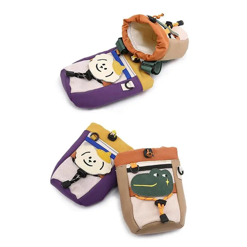 sacoches vélo guidon sangles élastiques ours grenouille patches couleurs ludiques enfants