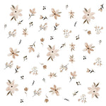 sticker mural fleur adhésif décoration enfantine champêtre minimaliste rose vert bleu jaune violet