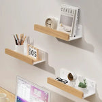 étagère murale bois blanc moderne adhésive salle bain rangement minimaliste 50cm 30cm 40cm