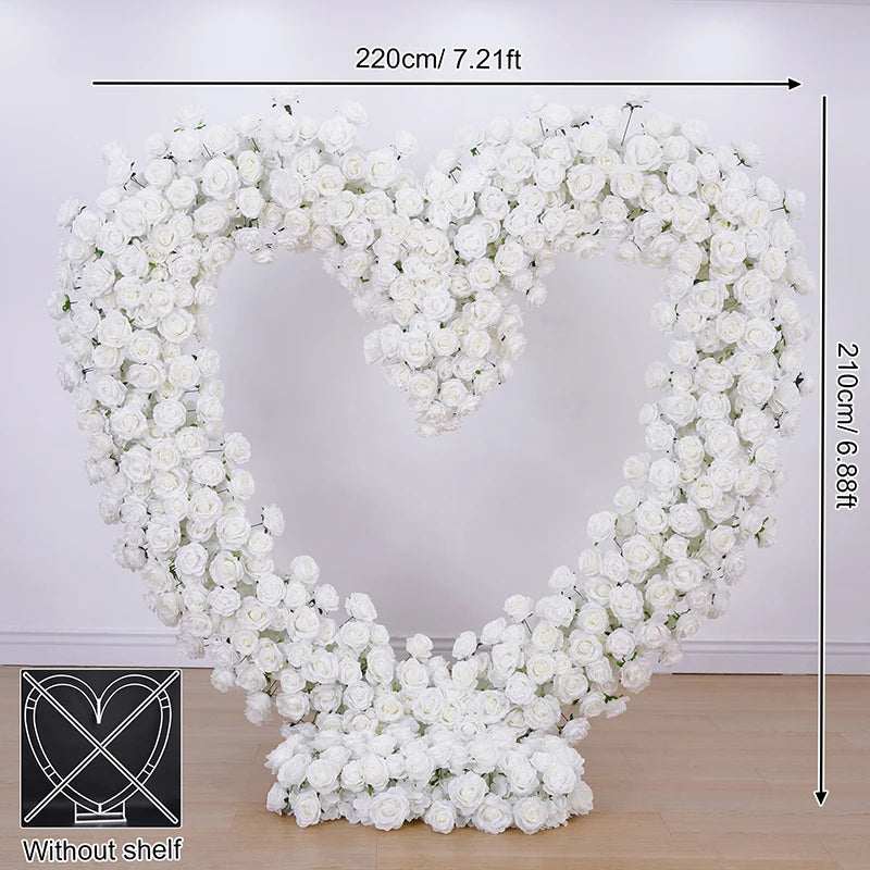 arche decorative coeur roses rouges blanches evenements anniversaires fete mariage deco romantique lettres lumineuses