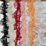ruban franges dentelle noir blanc rose orange rouge élégant festif 11cm