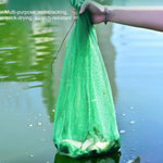 sac filet vert pratique poisson outdoor robuste cordon ajustable transparent dimensions incluses