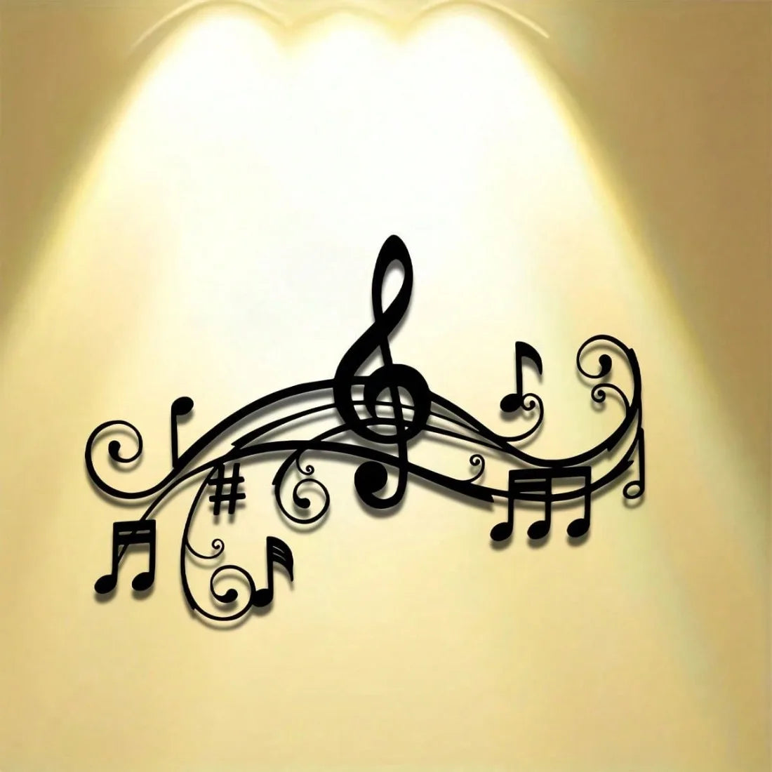 décoration murale notes musicales stylisées motif floral noir adhésif moderne artisanalintérieurextérieur
