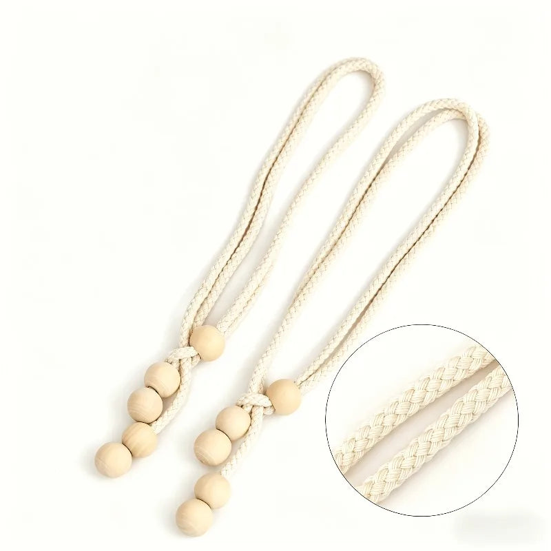 corde rideau tressée bois moderne salon chambre accessoire volet polonais opacité beigeclair fixations
