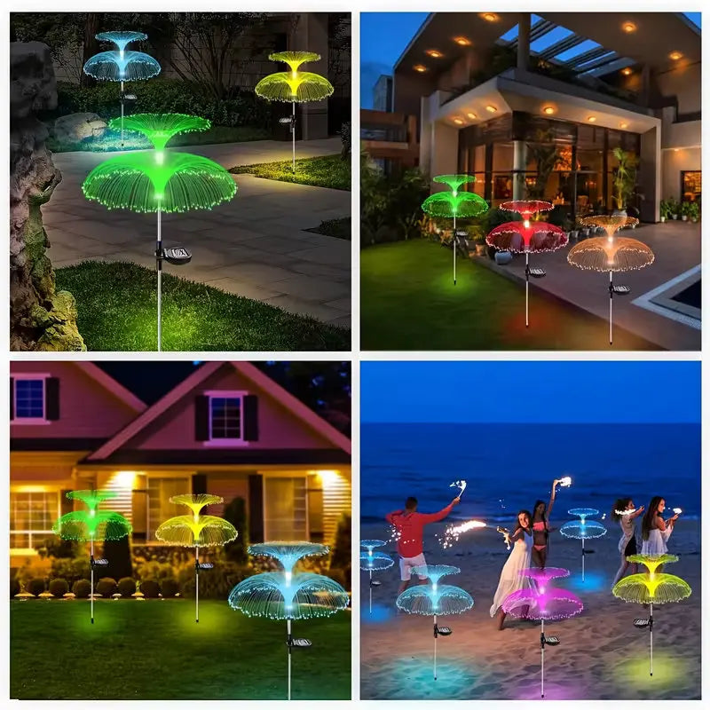lampe solaire décorative multicolore fibres optiques modernes extérieur balcon allée