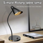 lampe table rotative moderne noir réglage luminosité interrupteur tactile basse consommation abs