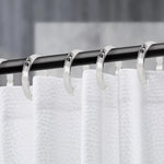 anneaux rideau transparent blanc modernes 12 pièces métal douche tringle