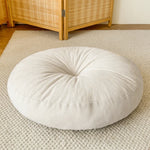 coussin rond moderne corduroy gris orange blanc doux extérieur sol lombaire câlin