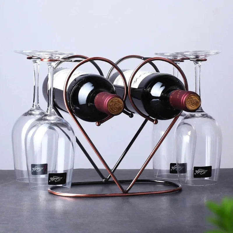 support vin verres cuivre doré structure géométrique moderne minimaliste