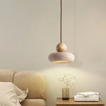 suspension lumineuse moderne pierre naturelle blanc brun lustre salon cuisine chambre minimaliste