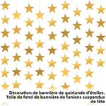 guirlande étoiles papier or argent bleu blanc décoration suspendue mariage chambre enfants