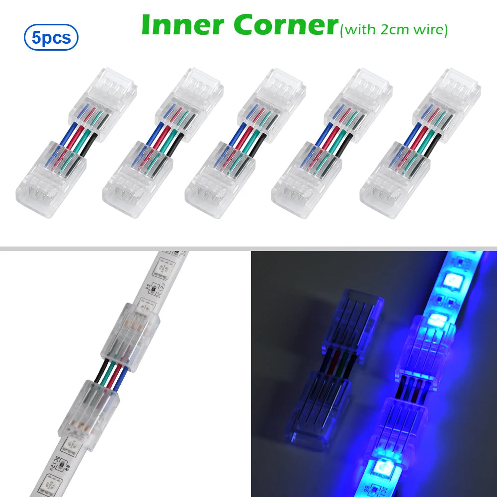ruban led blanc carrés lumineux moderne clips transparents câbles colorés 12v certification rohs cee
