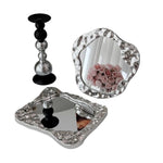 miroir decoratif moderne texturé argenté noir blanc minimaliste chambre dressing