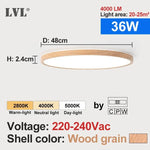 plafonnier led grain bois blanc moderne éclairage domestique cuisine chambre couleurs variable vis
