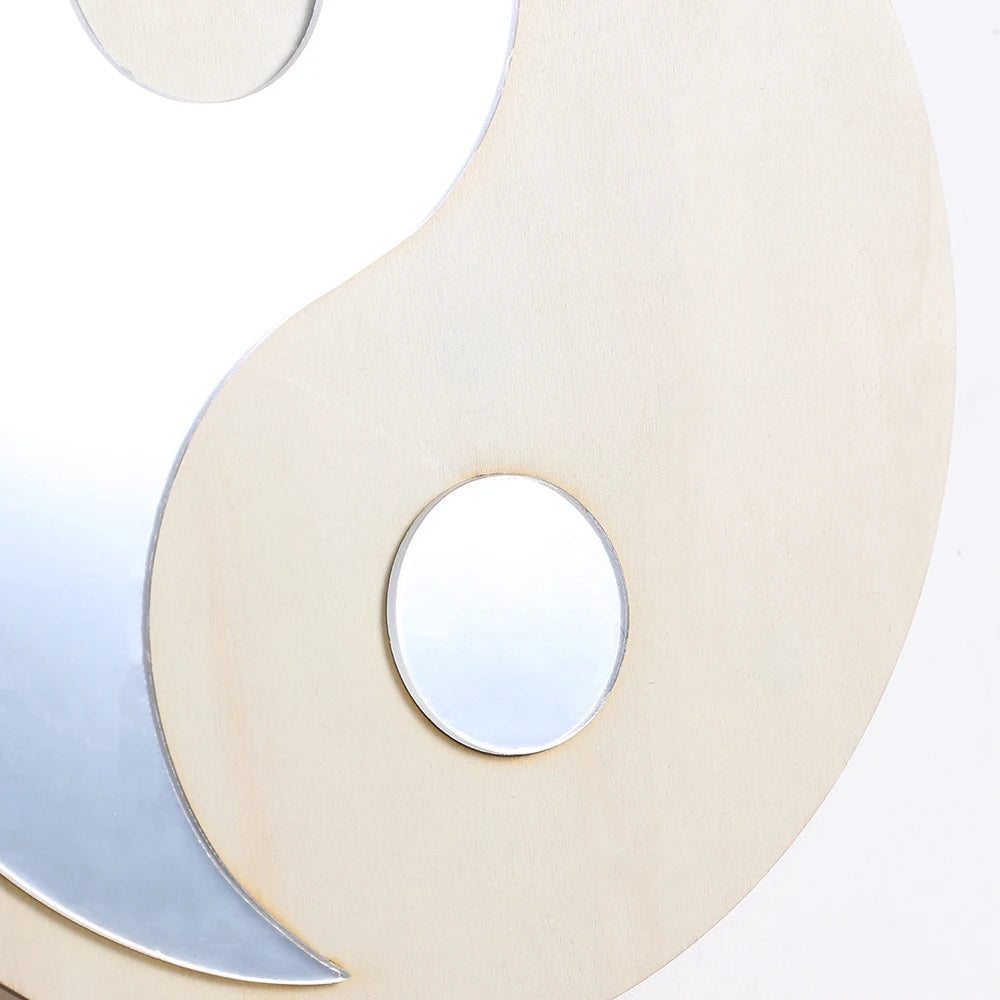 décoration murale yin yang bois miroir bohème zen minimaliste suspension