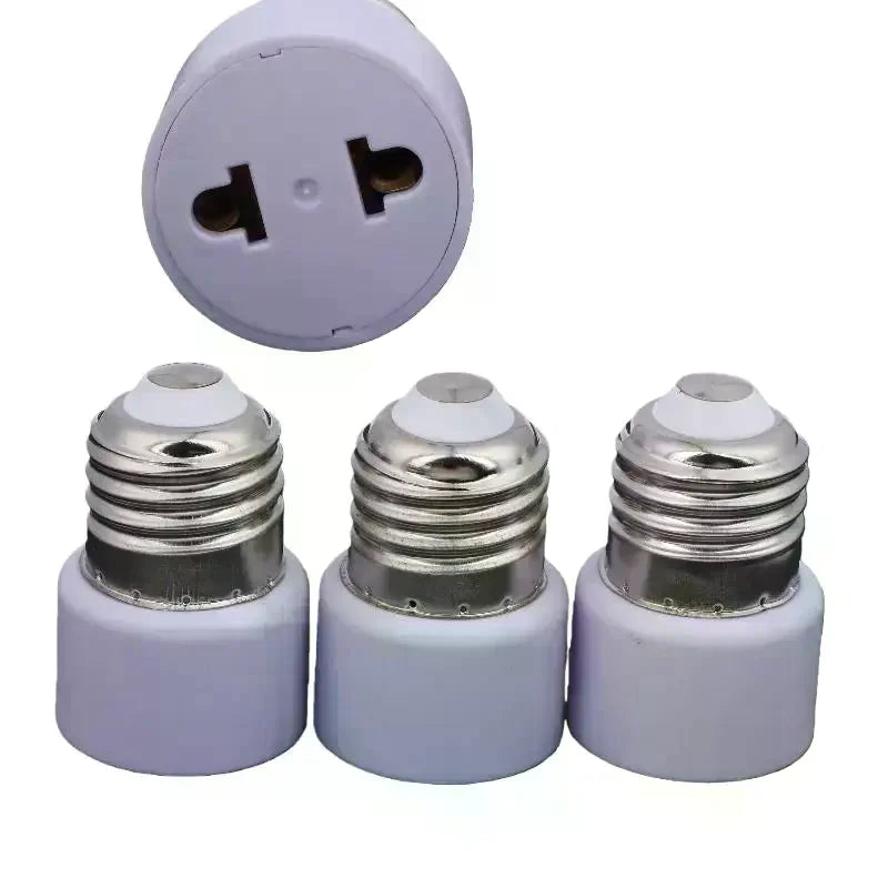 adaptateur culot lampe e27 blanc moderne adhésif prise électrique métal rond lisse