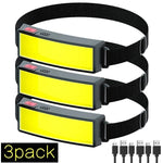lampe frontale rechargeable led usb camping pêche chasse bande rétractable indicateur puissance moderne noire