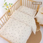 ensemble literie bébé drap plat couette oreiller motifs dessins animés couleur beige panda animaux
