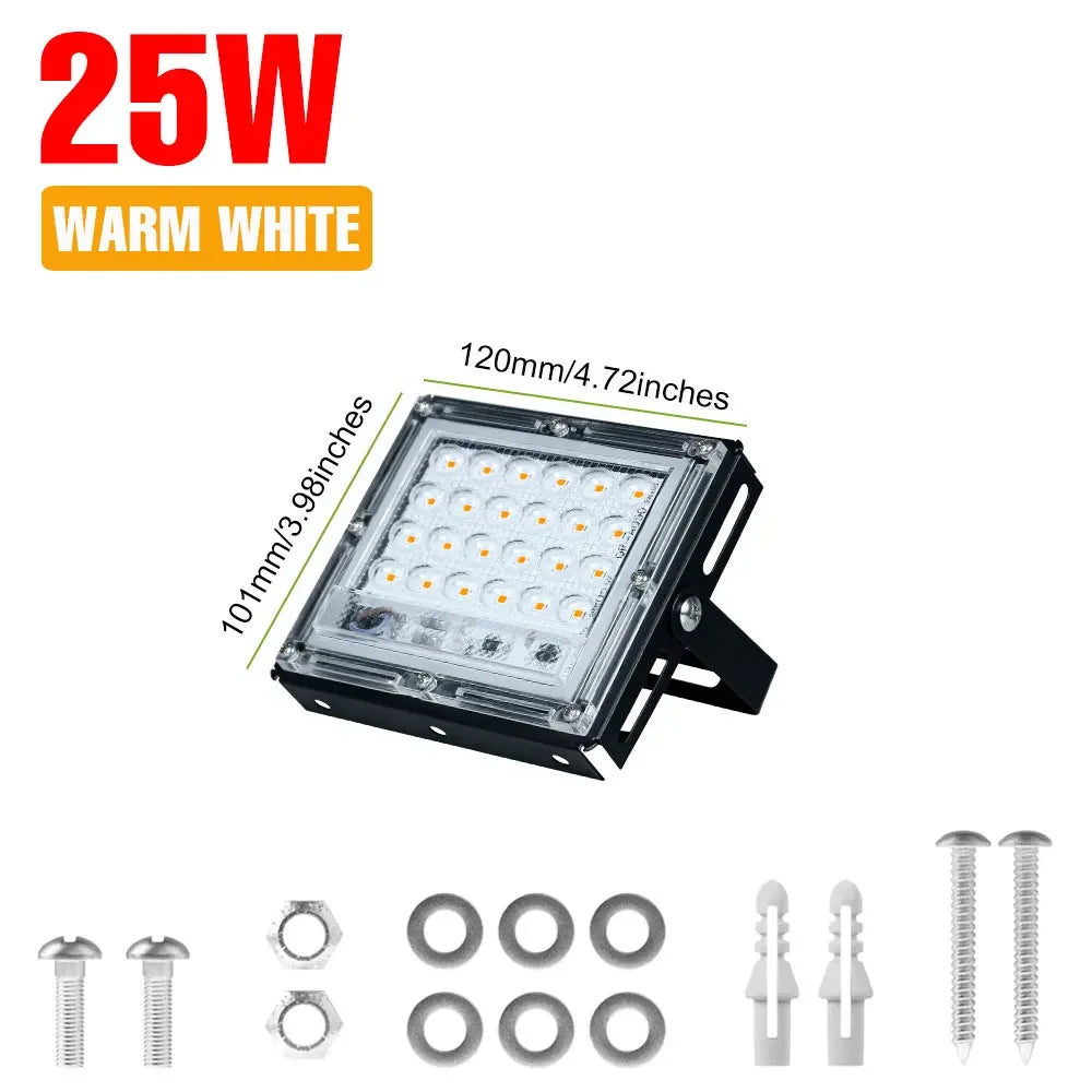 projecteur led extérieur ip65 220v blanc froid moderne réverbere mur vis fixations aluminium