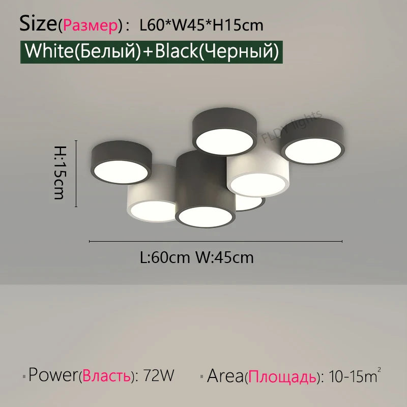 lampe minimaliste gris blanc éclairage moderne chambre salon entrée étude 10m² LED montée surface
