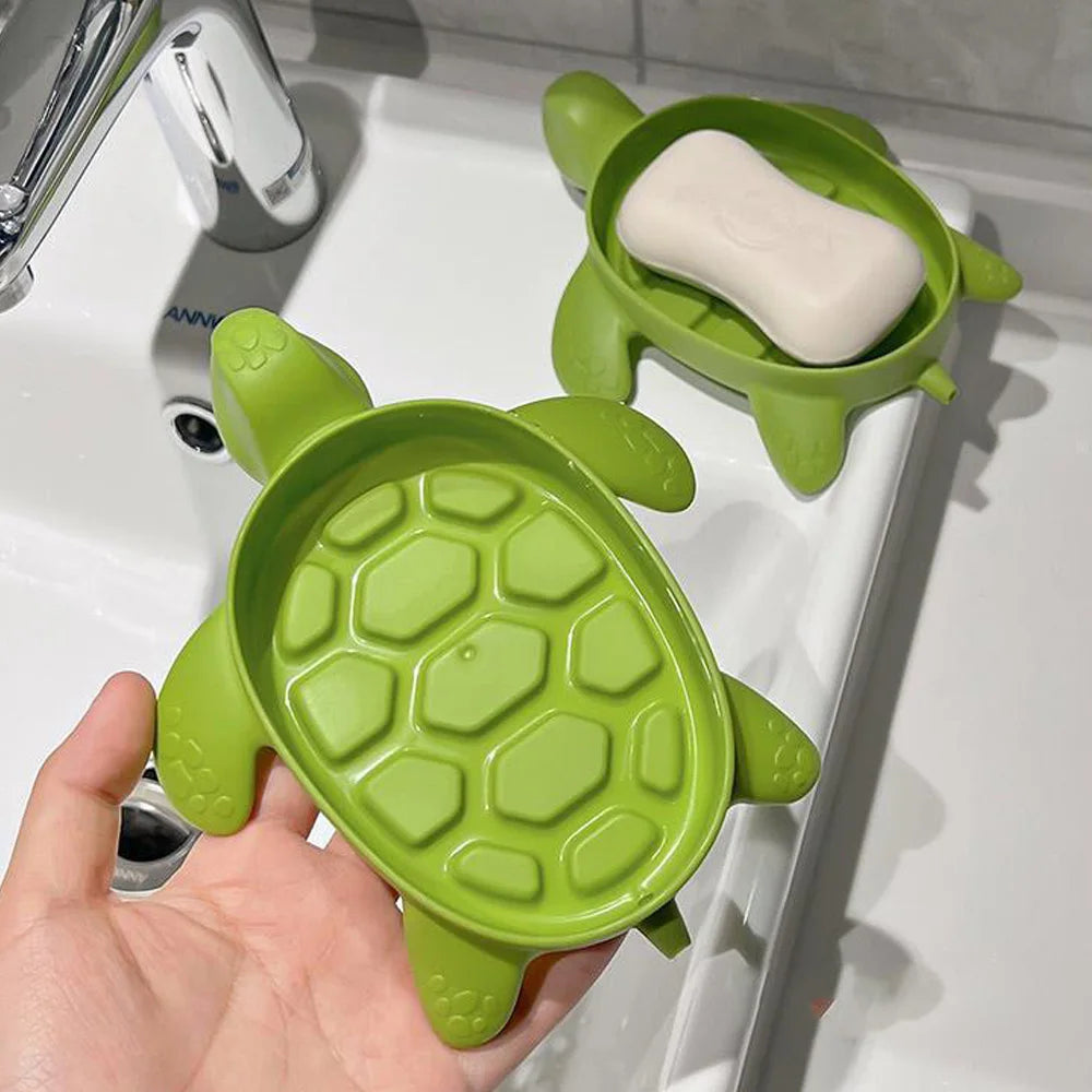 boîte savon tortue verte texturée écaille pieds sculptés décoration ludique maison