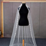 voile mariage cathédrale dentelle polyester blanc ivoire élégant tulle simple mariage accessoire nouveau