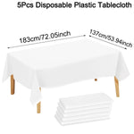nappes blanches unies plastique opaques table manger événements mariage anniversaire deco moderne adaptable intérieurextérieur