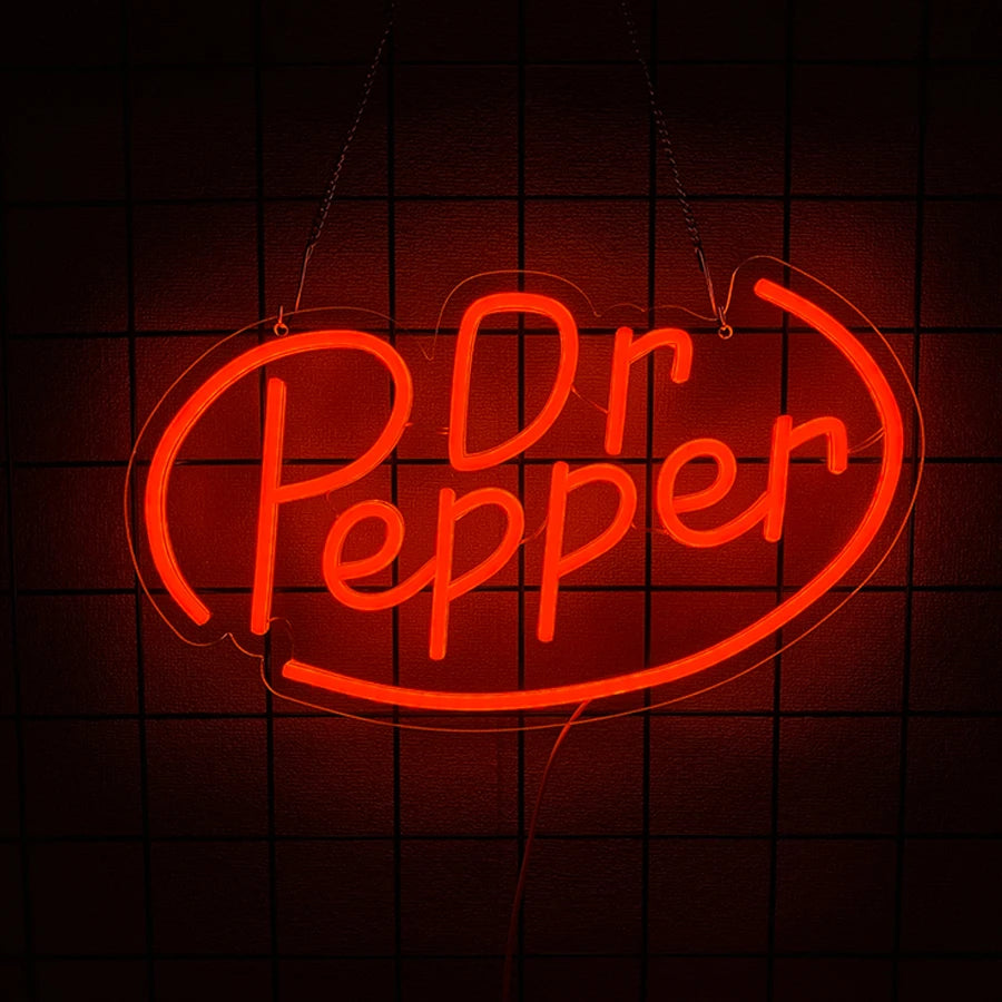 enseigne néon burger kebab pizza dr pepper hot moderne rétro cuisine affaires