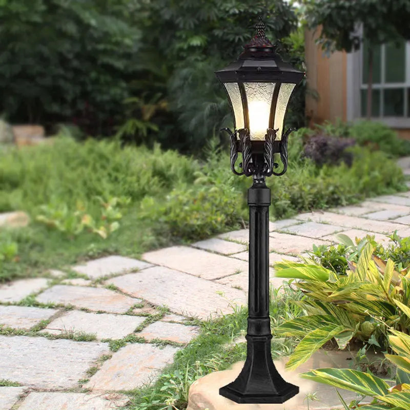lampe rue led bronze noir classique vintage ip65 waterproofextérieur aluminium métallique floral