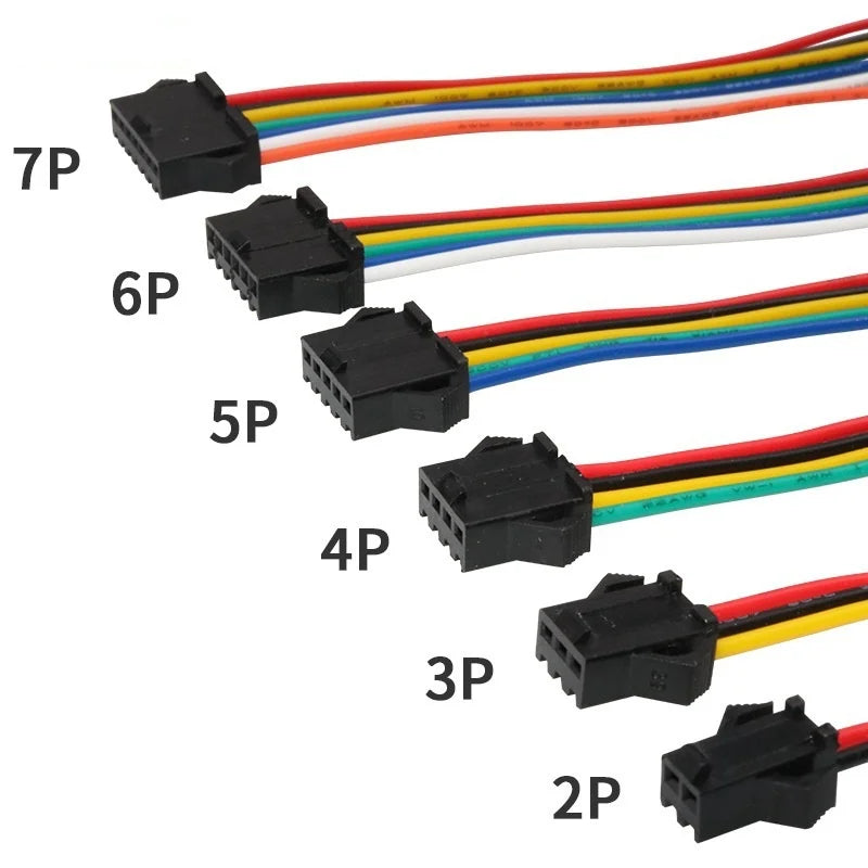 connecteurs led jst broches noir cables colorés 10 paires pragmatiques