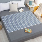 coussin protection lit gris blanc carreaux moderne confortable imperméable antidérapant adultes enfants