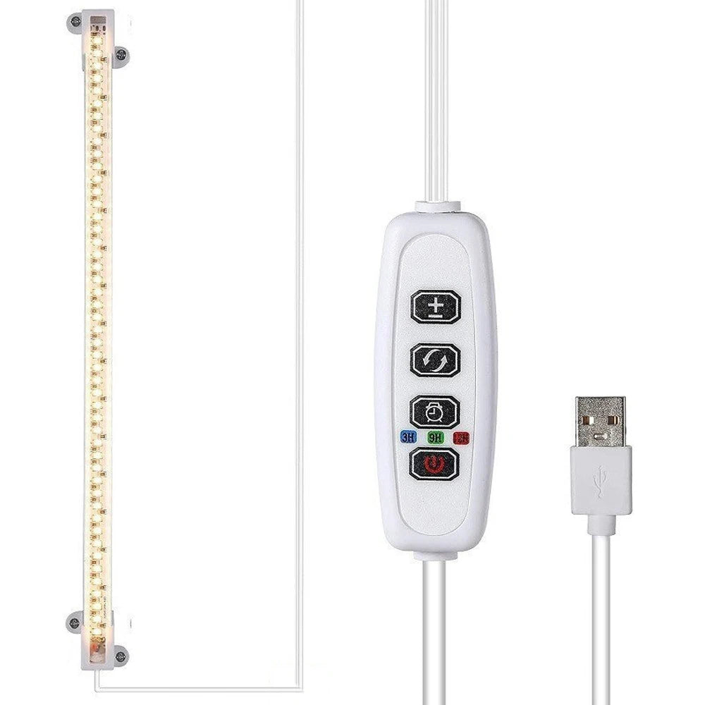 éclairage led plante blanc moderne clips commande luminosité câble usb 183cm