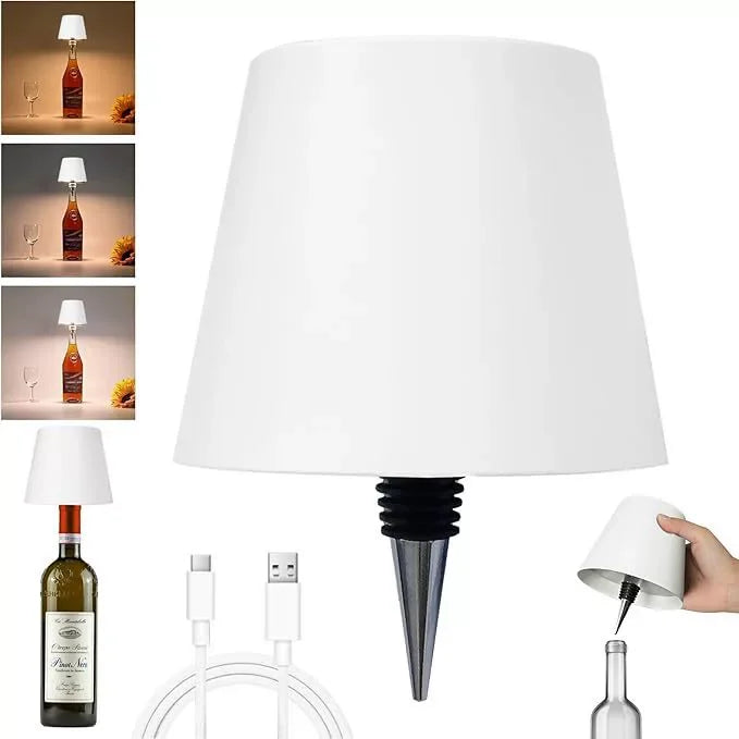 lampe bouteille vin noir tactile led sans fil moderne chambre table