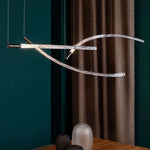 Suspension lumineuse moderne verre blanc doré branches transparentes 1070mm 1000mm