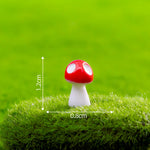 champignons décoratifs résine rouge blanc vert bleu orange rose violet points blancs chapeau fairy