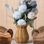 vase rotin tressé main beige clair décoration maison fleurs séchées traditionnel effet chic