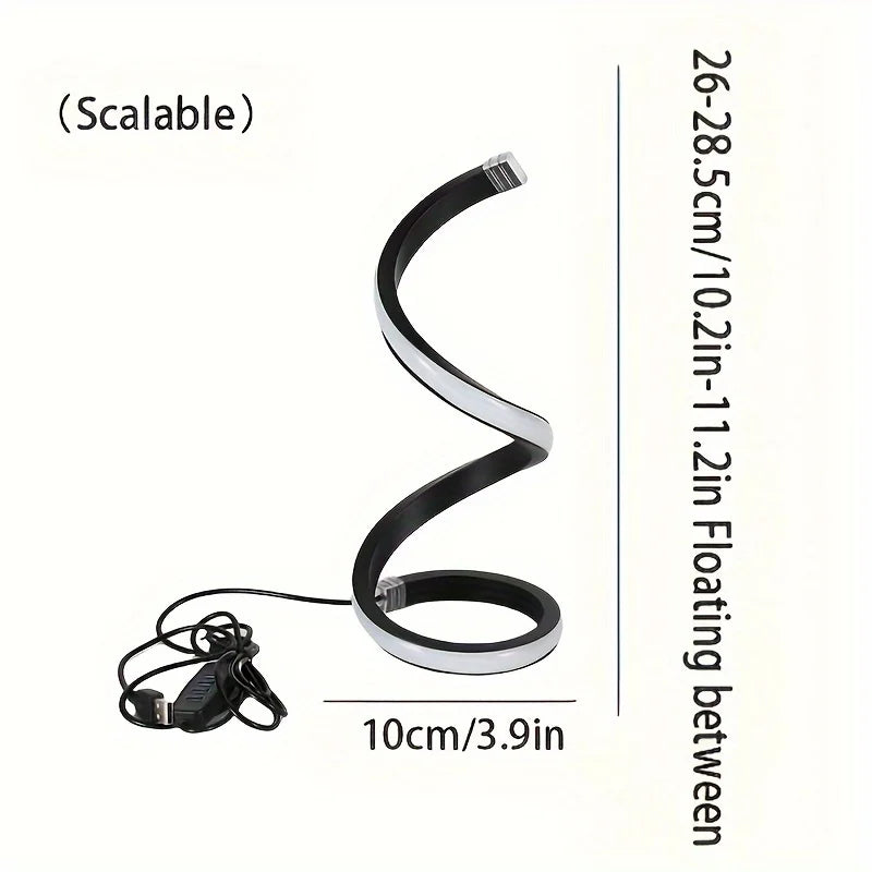 lampe table moderne spirale noir blanc orange réglable chambre salon