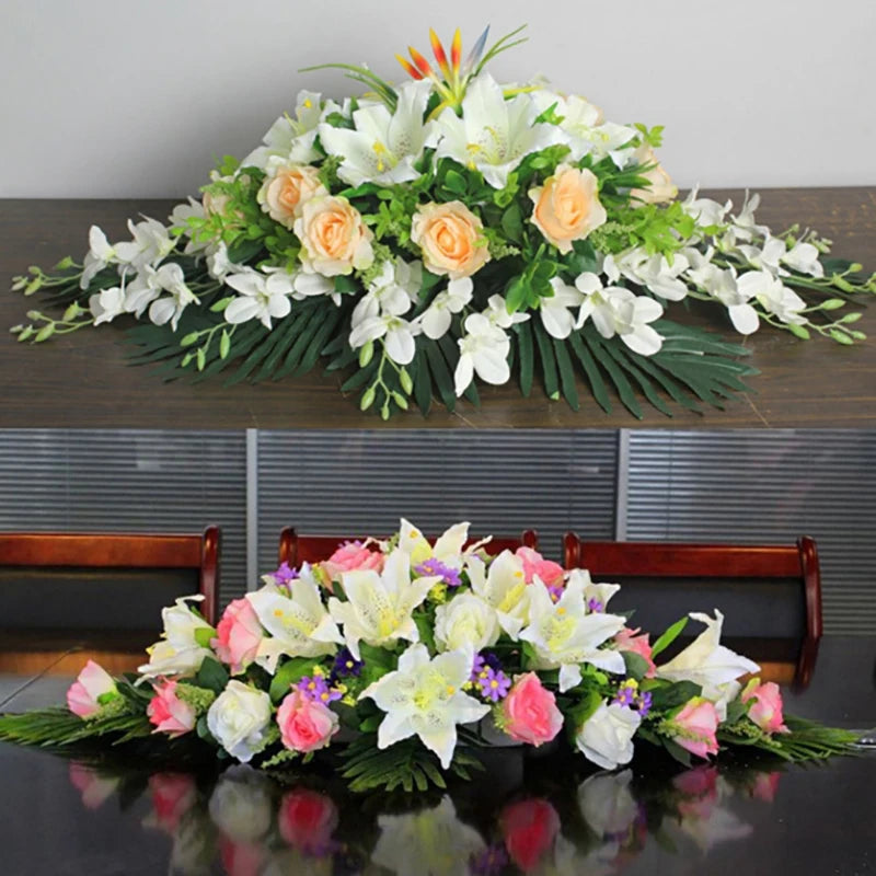 plateau mousse fleurs bouquet vert fonctionnel décoration intérieure vase utilitaire festive arrangement floral